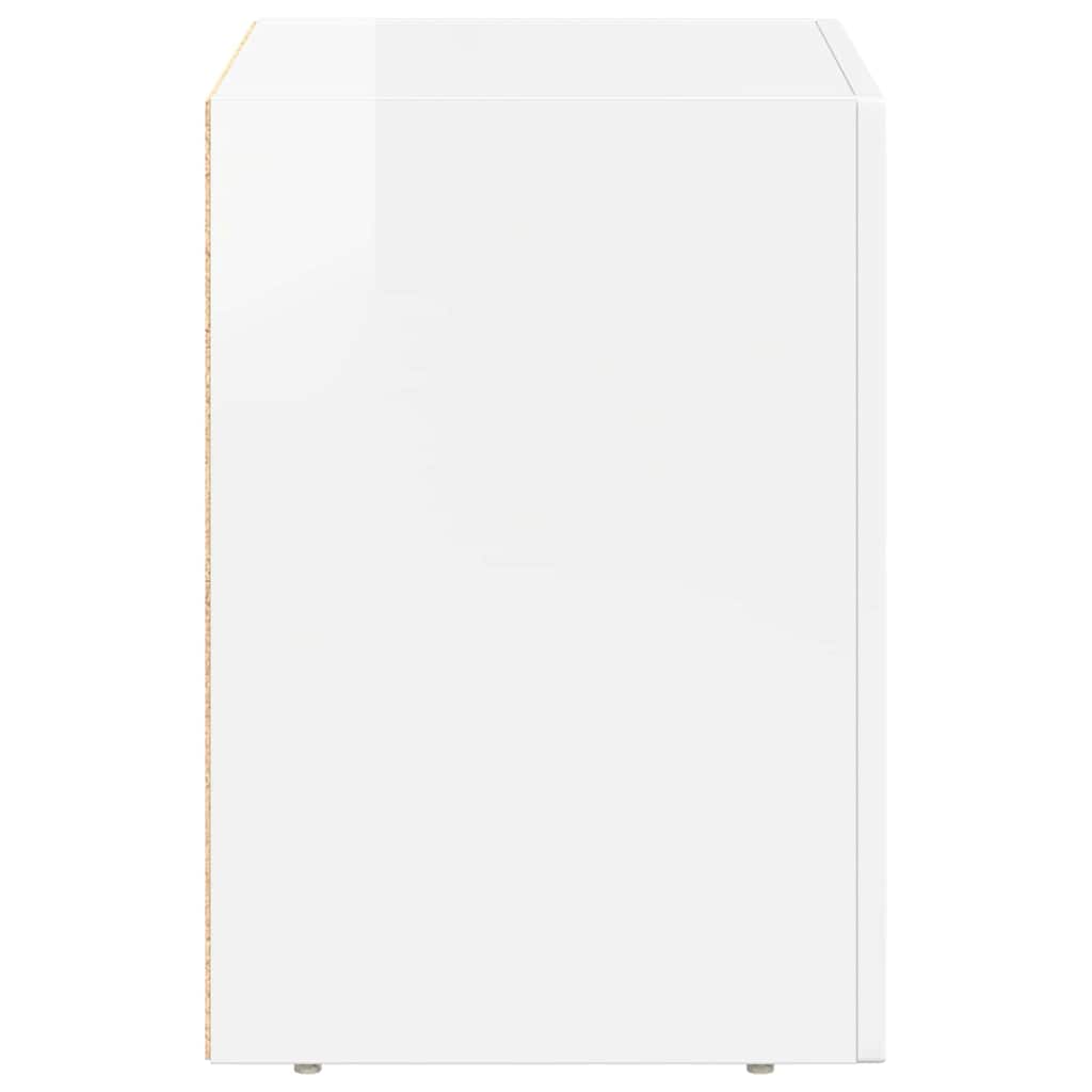 Nachtkastje Hoogglans wit 40 x 35 x 50 cm Bewerkt hout is nu te koop bij PeponiXL, paradijselijk wonen!