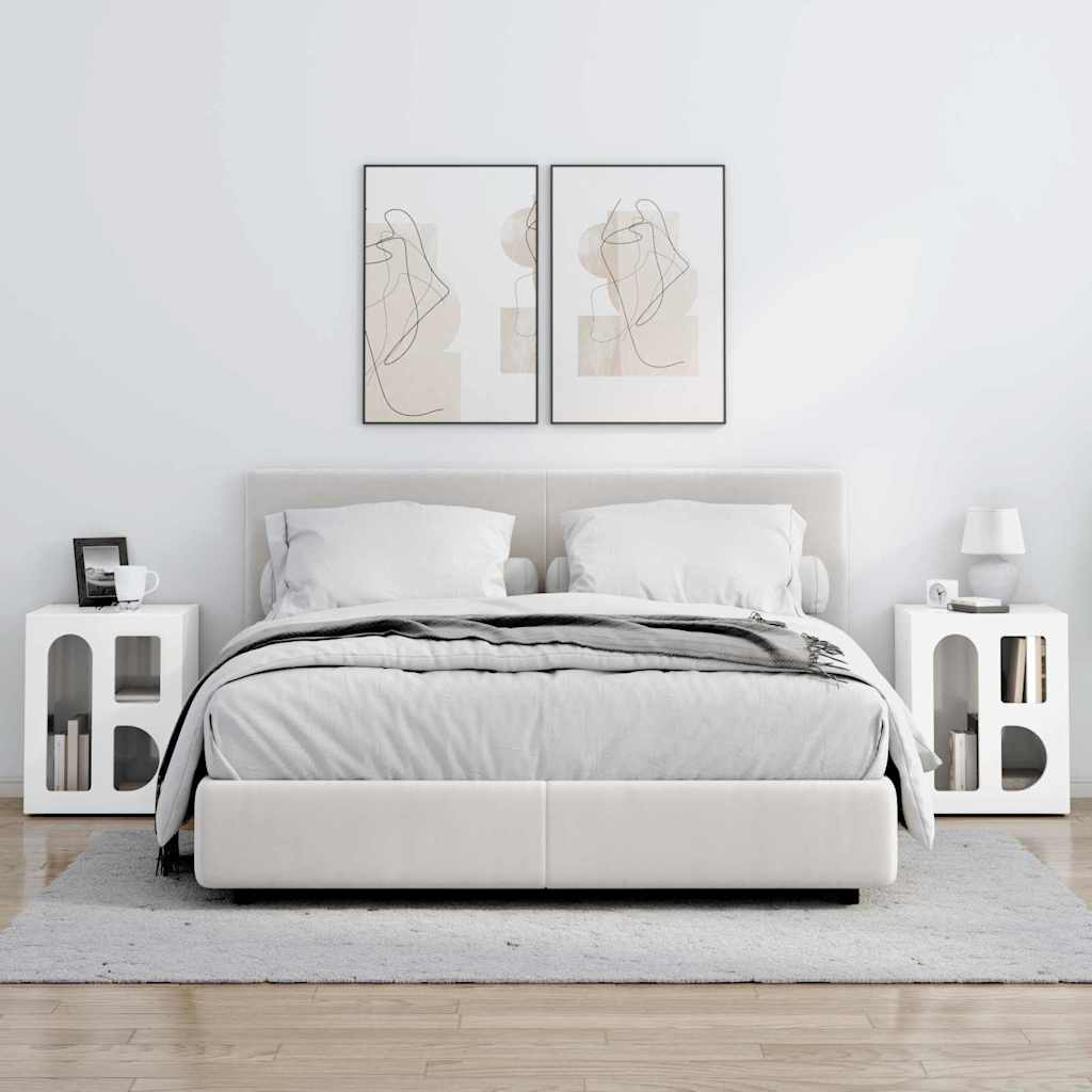 Nachtkastje 2 pcs Hoogglans wit 40 x 35 x 50 cm Bewerkt hout is nu te koop bij PeponiXL, paradijselijk wonen!