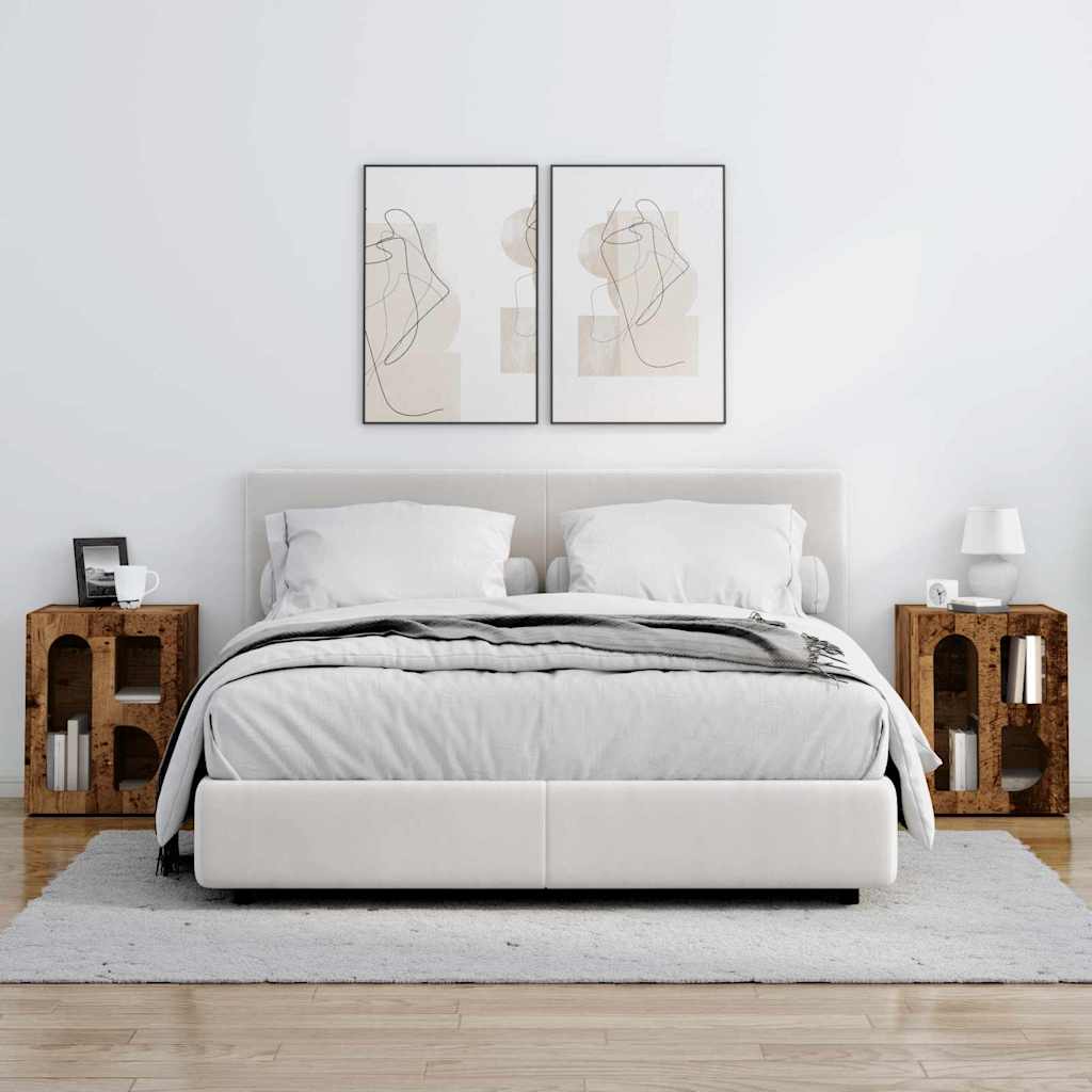 Nachtkastje 2 pcs Oudhout 40 x 35 x 50 cm Bewerkt hout is nu te koop bij PeponiXL, paradijselijk wonen!