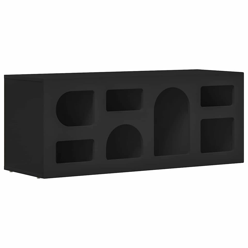 TV-kast Zwart 100 x 35 x 40 cm Bewerkt hout is nu te koop bij PeponiXL, paradijselijk wonen!