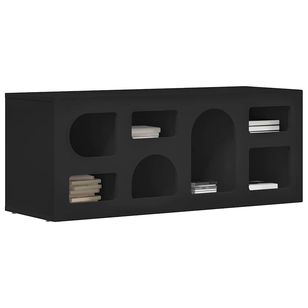 TV-kast Zwart 100 x 35 x 40 cm Bewerkt hout is nu te koop bij PeponiXL, paradijselijk wonen!
