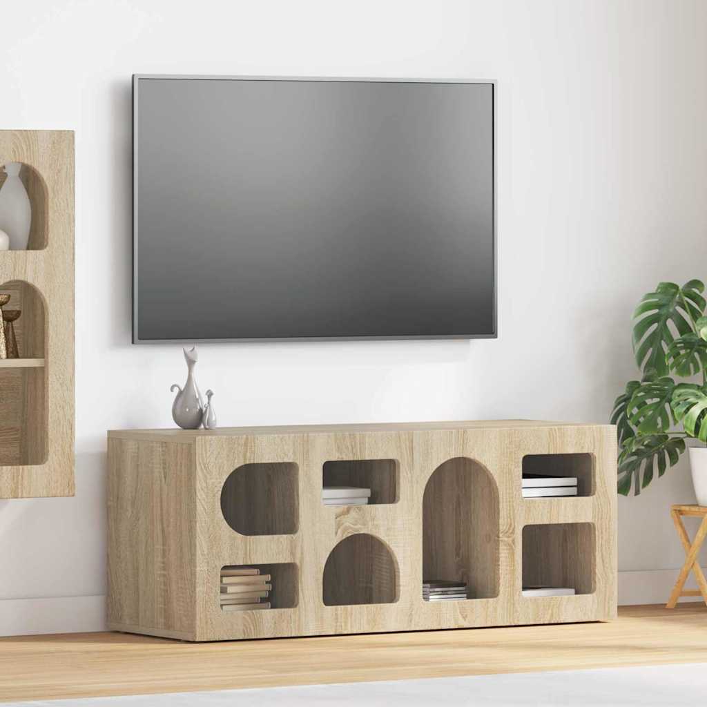 TV-kast Sonoma Eiken 100 x 35 x 40 cm Bewerkt hout is nu te koop bij PeponiXL, paradijselijk wonen!