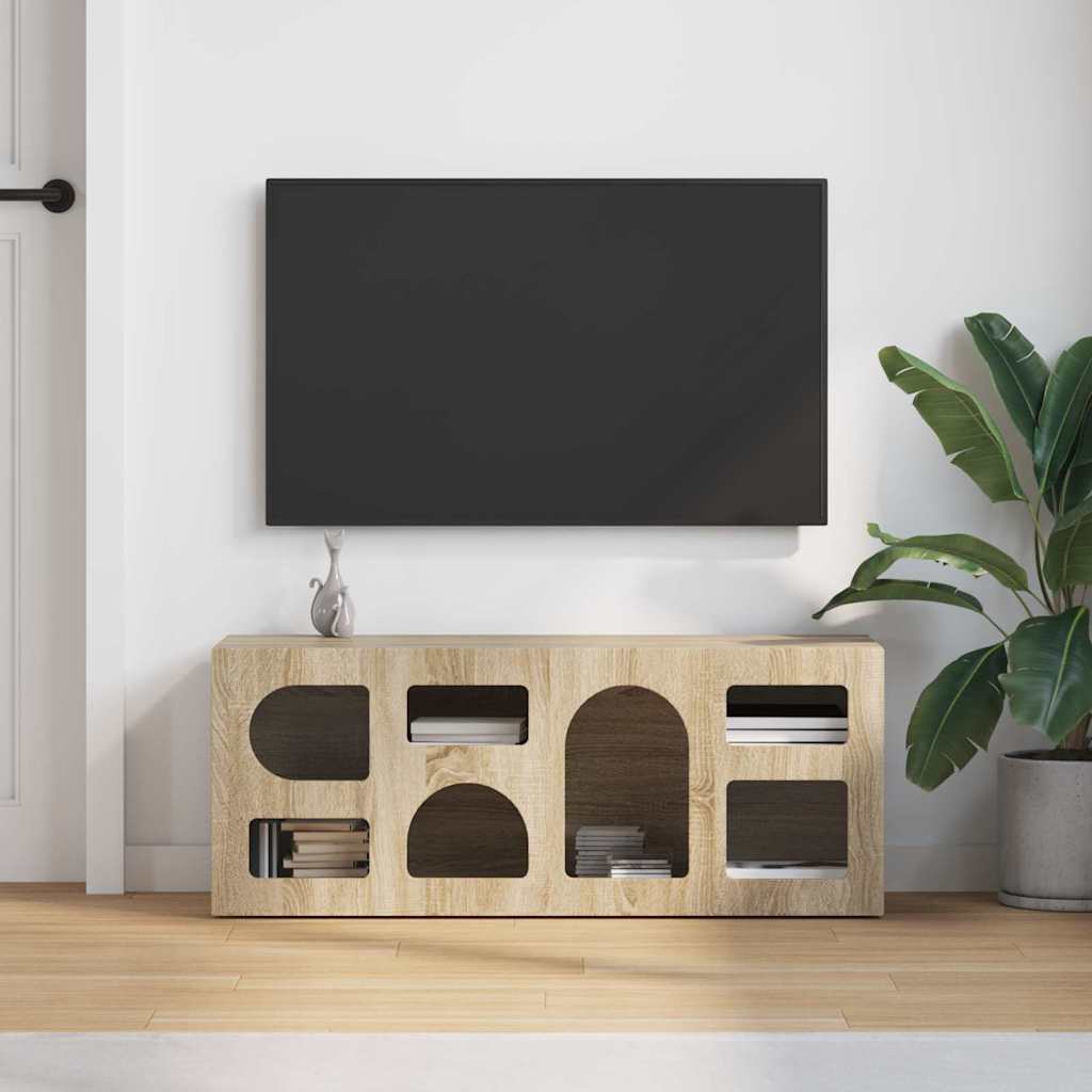 TV-kast Sonoma Eiken 100 x 35 x 40 cm Bewerkt hout is nu te koop bij PeponiXL, paradijselijk wonen!