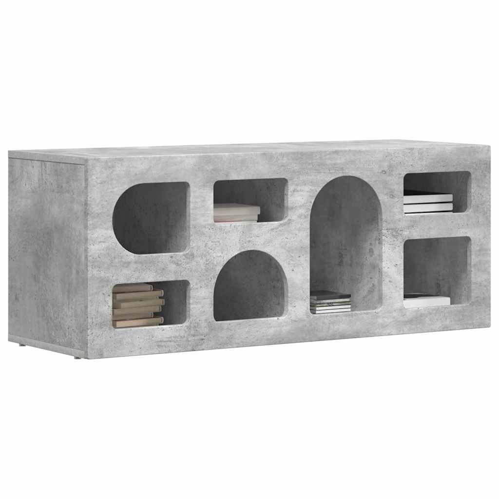 TV-kast Beton Grijs 100 x 35 x 40 cm Bewerkt hout is nu te koop bij PeponiXL, paradijselijk wonen!
