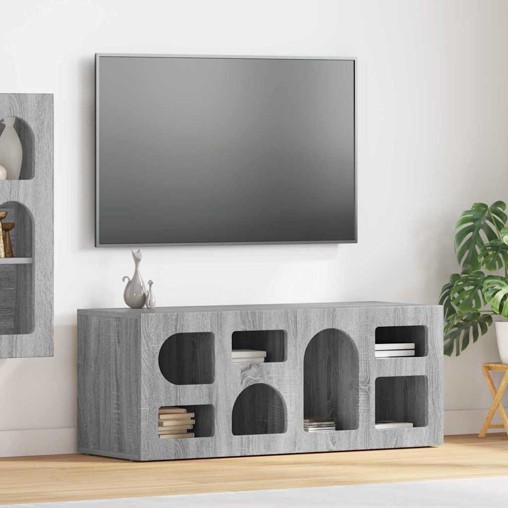 TV-kast Grijs Sonoma 100 x 35 x 40 cm Bewerkt hout is nu te koop bij PeponiXL, paradijselijk wonen!