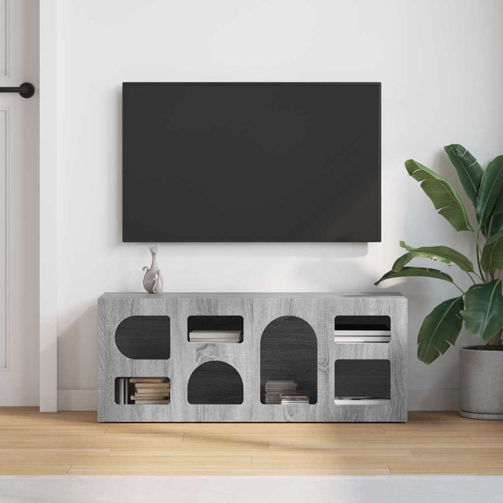 TV-kast Grijs Sonoma 100 x 35 x 40 cm Bewerkt hout is nu te koop bij PeponiXL, paradijselijk wonen!