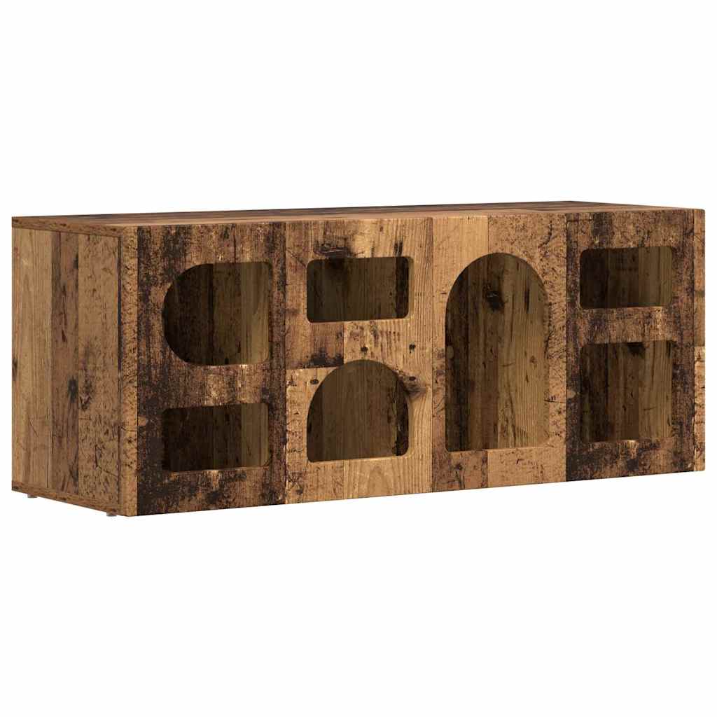 TV-kast Oudhout 100 x 35 x 40 cm Bewerkt hout is nu te koop bij PeponiXL, paradijselijk wonen!