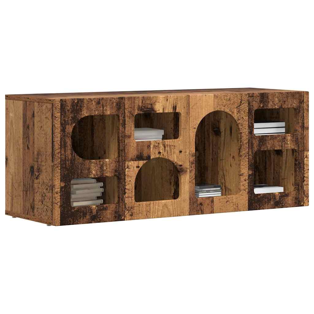 TV-kast Oudhout 100 x 35 x 40 cm Bewerkt hout is nu te koop bij PeponiXL, paradijselijk wonen!
