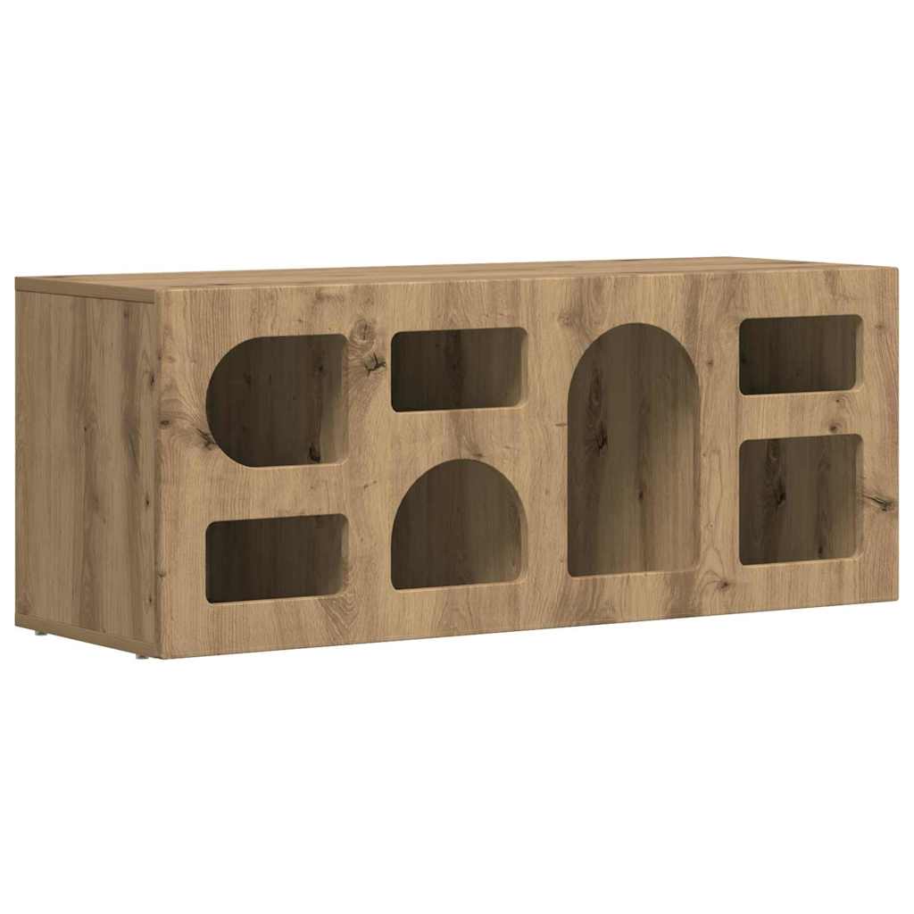 TV-kast Artisan Eiken 100 x 35 x 40 cm Bewerkt hout is nu te koop bij PeponiXL, paradijselijk wonen!