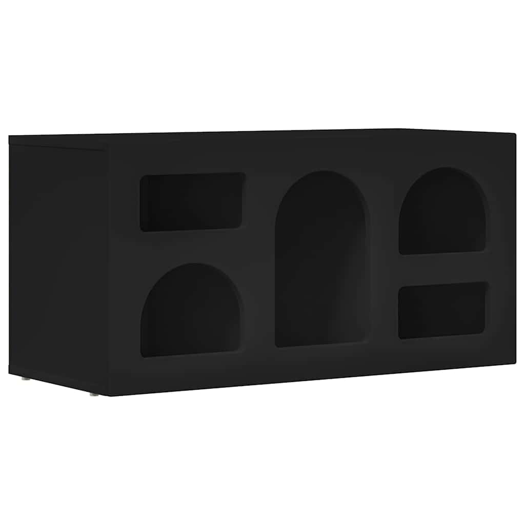 TV-kast Zwart 80 x 35 x 40 cm Bewerkt hout is nu te koop bij PeponiXL, paradijselijk wonen!