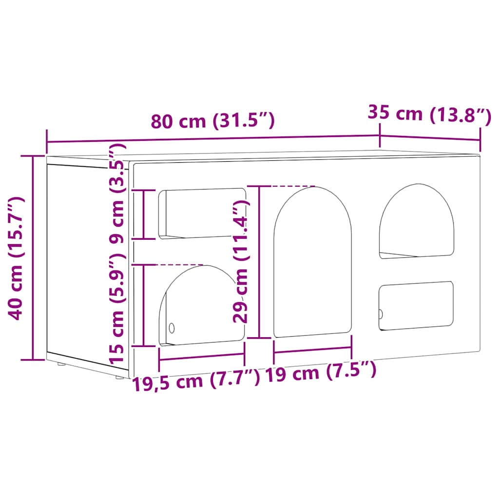 TV-kast Zwart 80 x 35 x 40 cm Bewerkt hout is nu te koop bij PeponiXL, paradijselijk wonen!