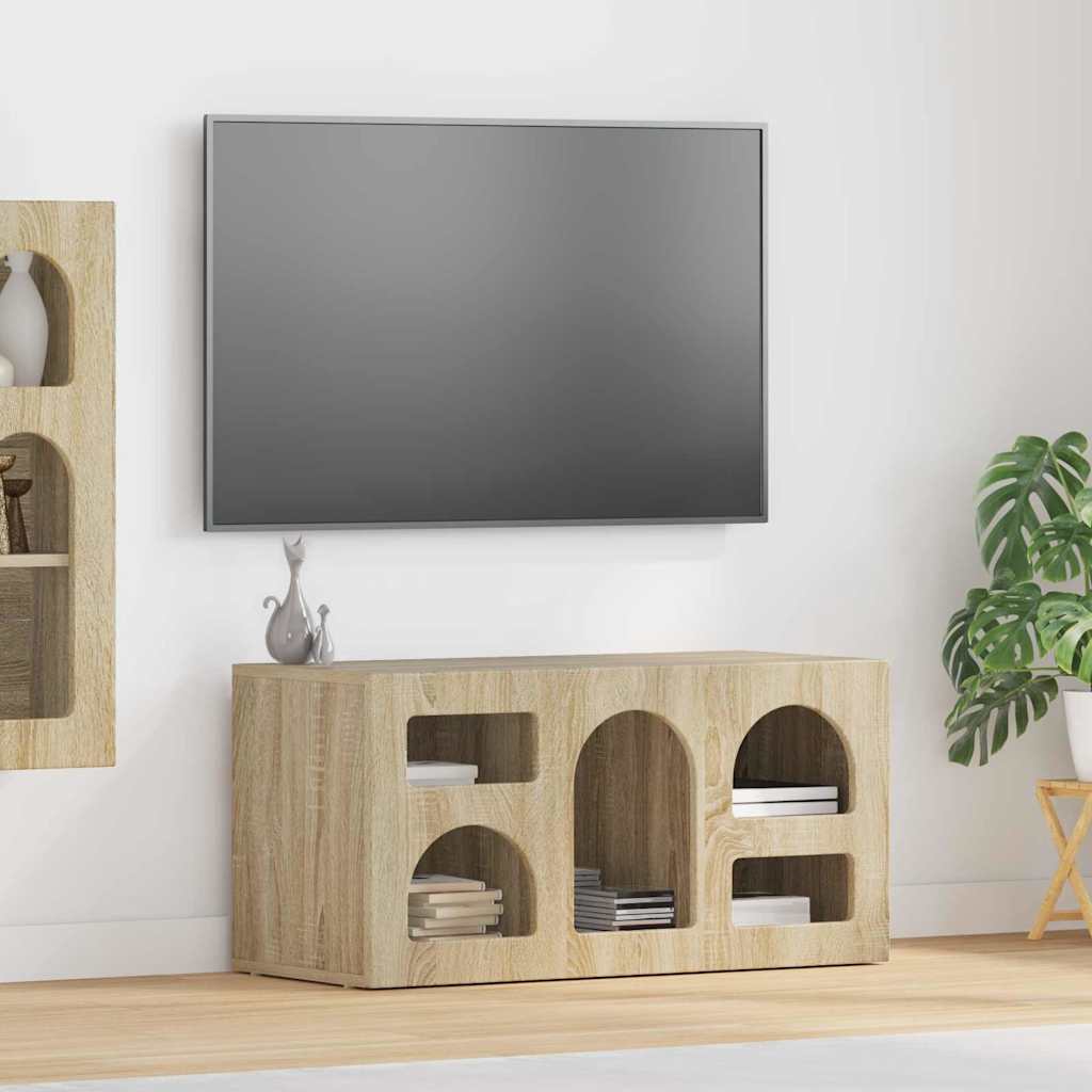 TV-kast Sonoma Eiken 80 x 35 x 40 cm Bewerkt hout is nu te koop bij PeponiXL, paradijselijk wonen!
