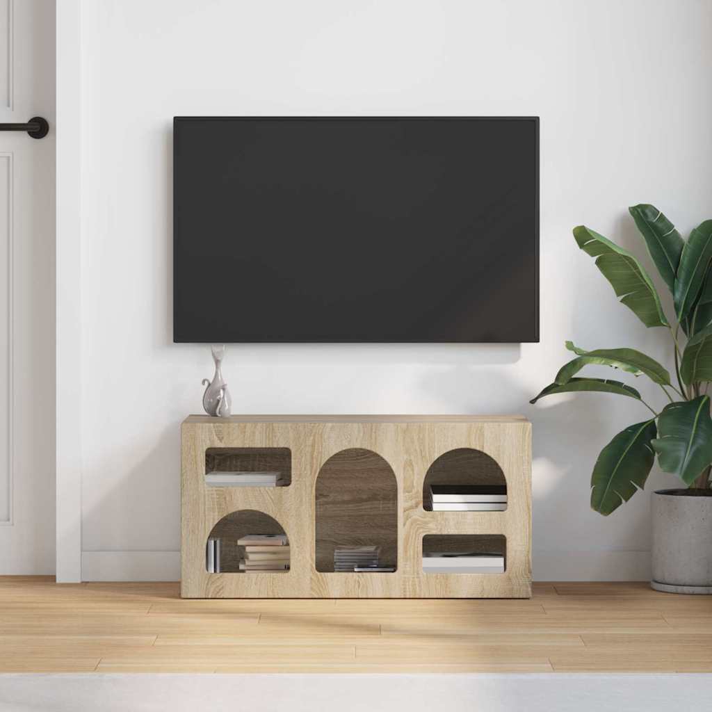 TV-kast Sonoma Eiken 80 x 35 x 40 cm Bewerkt hout is nu te koop bij PeponiXL, paradijselijk wonen!