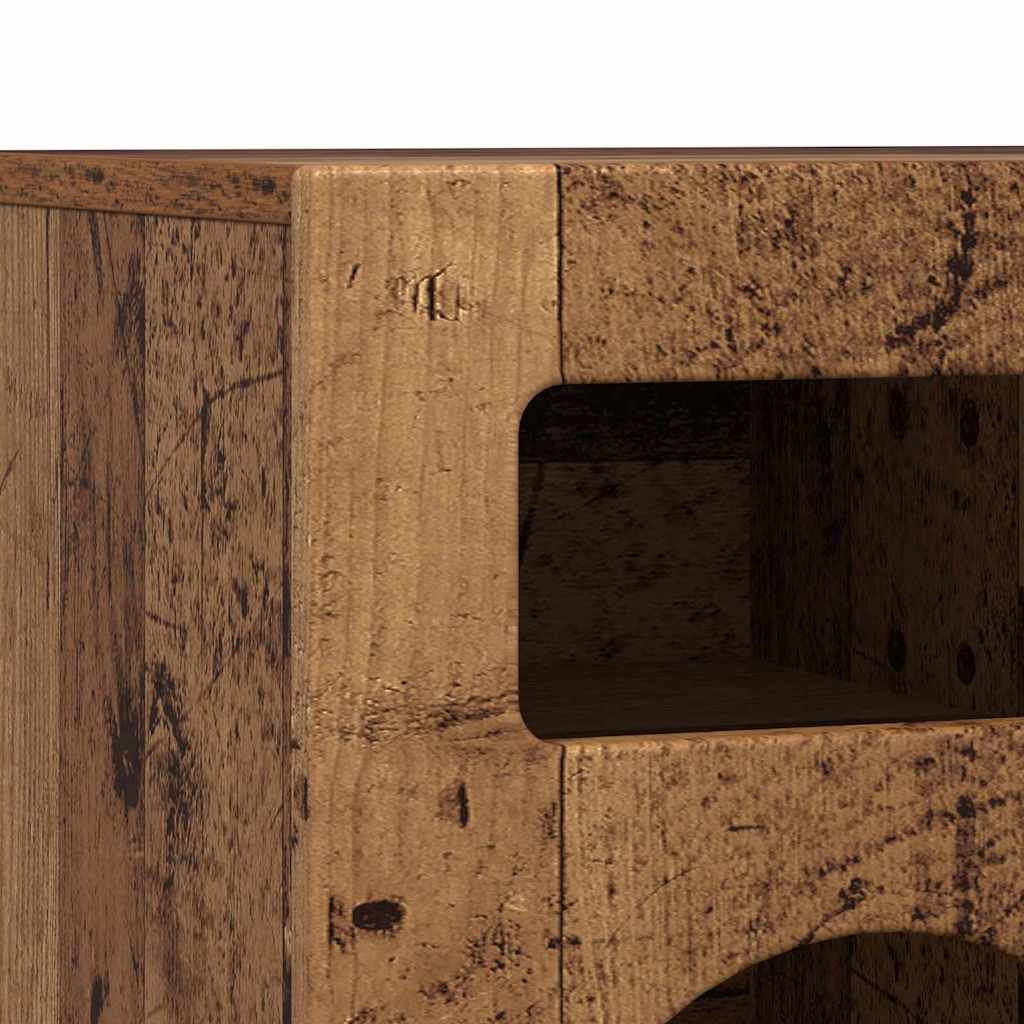 TV-kast Oudhout 80 x 35 x 40 cm Bewerkt hout is nu te koop bij PeponiXL, paradijselijk wonen!