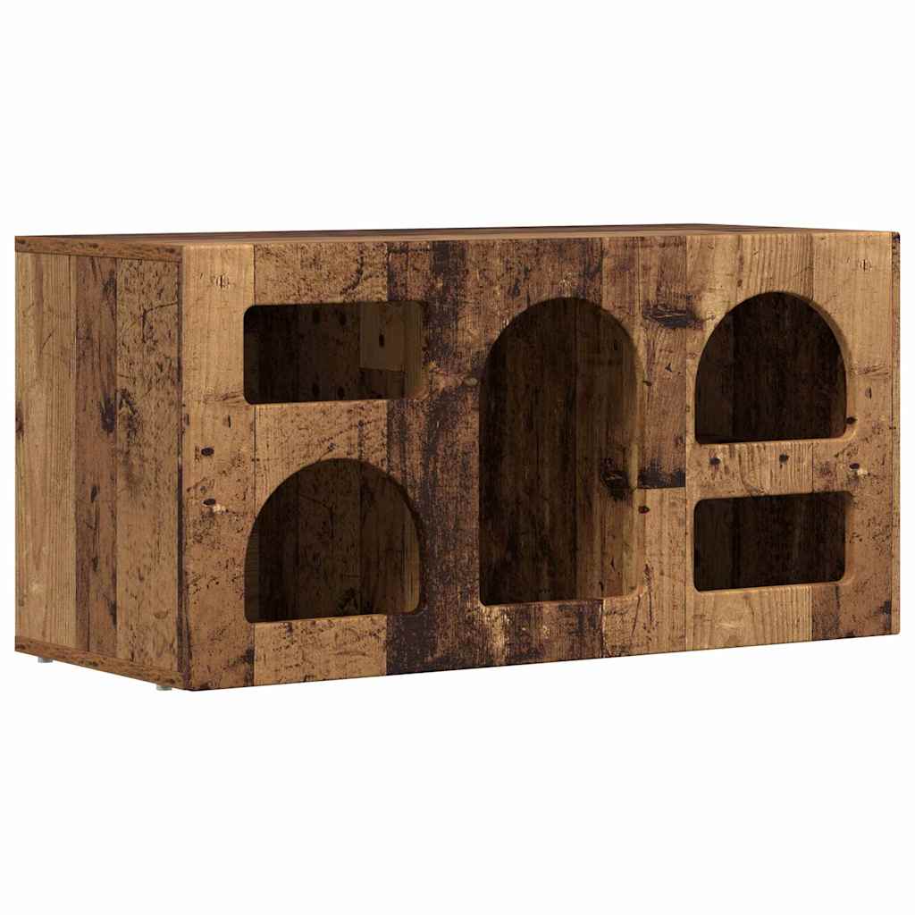 TV-kast Oudhout 80 x 35 x 40 cm Bewerkt hout is nu te koop bij PeponiXL, paradijselijk wonen!