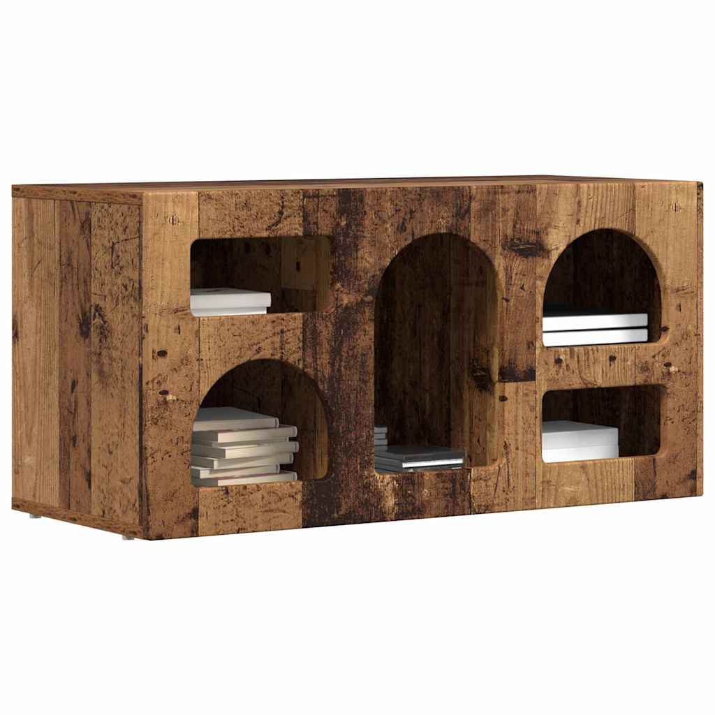 TV-kast Oudhout 80 x 35 x 40 cm Bewerkt hout is nu te koop bij PeponiXL, paradijselijk wonen!