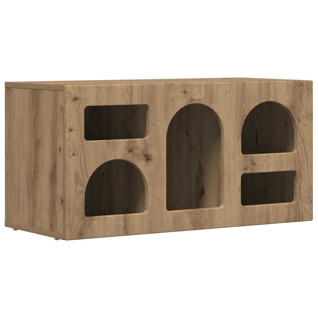 TV-kast Artisan Eiken 80 x 35 x 40 cm Bewerkt hout is nu te koop bij PeponiXL, paradijselijk wonen!