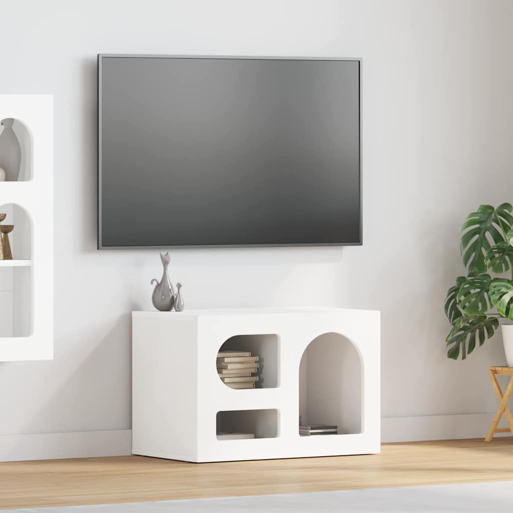 TV-kast Wit 60 x 35 x 40 cm Bewerkt hout is nu te koop bij PeponiXL, paradijselijk wonen!
