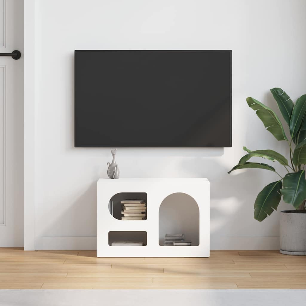 TV-kast Wit 60 x 35 x 40 cm Bewerkt hout is nu te koop bij PeponiXL, paradijselijk wonen!
