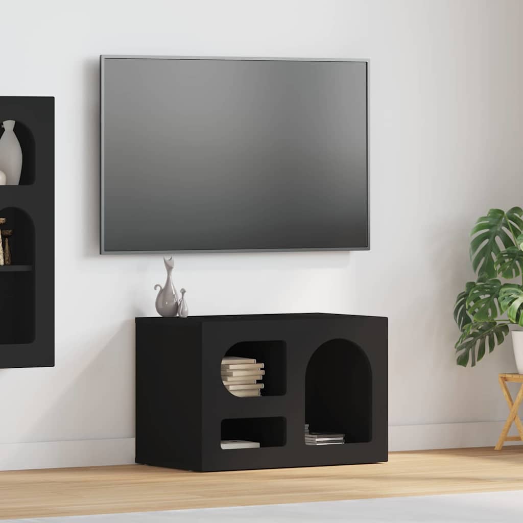 TV-kast Zwart 60 x 35 x 40 cm Bewerkt hout is nu te koop bij PeponiXL, paradijselijk wonen!