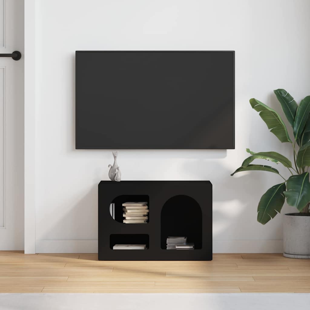 TV-kast Zwart 60 x 35 x 40 cm Bewerkt hout is nu te koop bij PeponiXL, paradijselijk wonen!