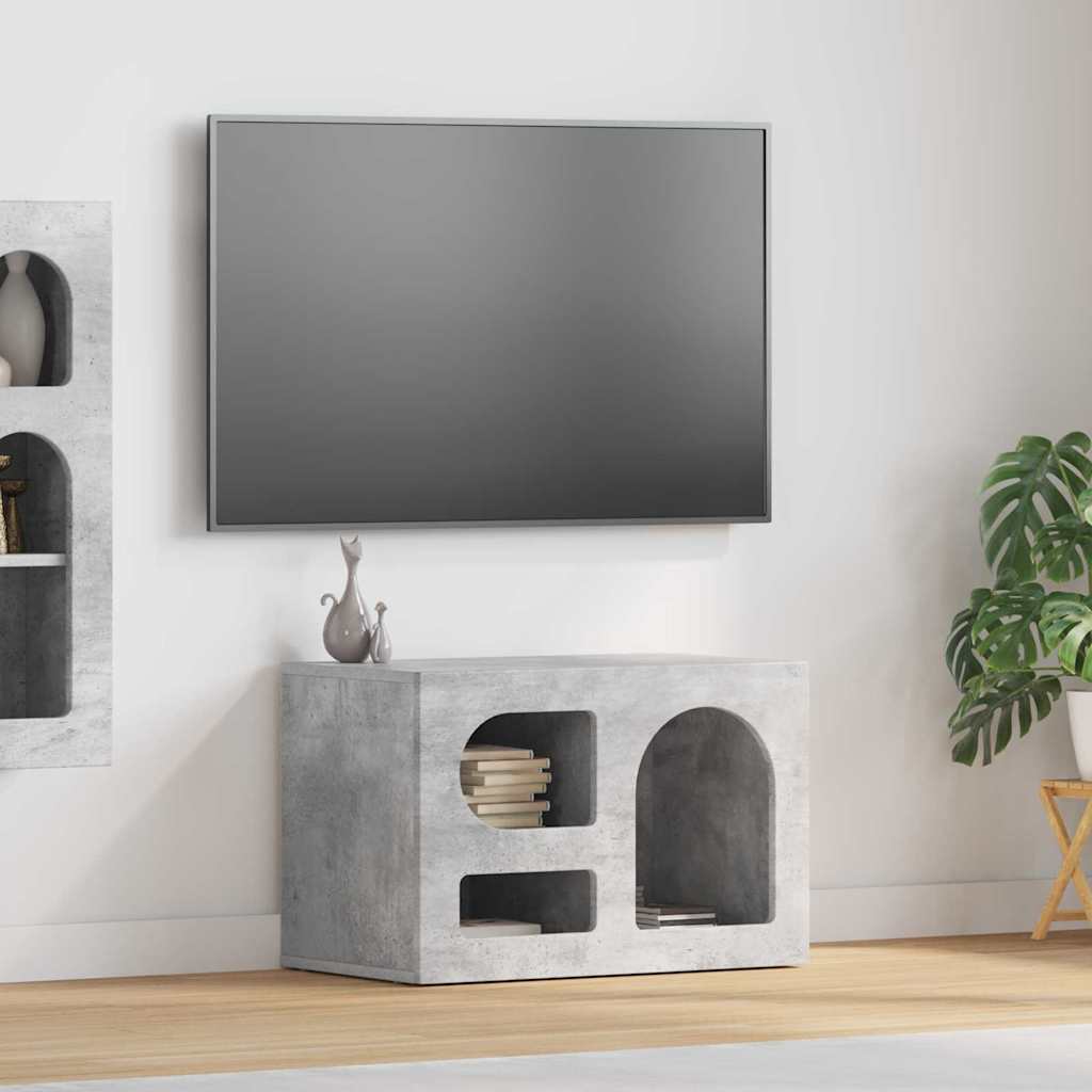 TV-kast Beton Grijs 60 x 35 x 40 cm Bewerkt hout is nu te koop bij PeponiXL, paradijselijk wonen!