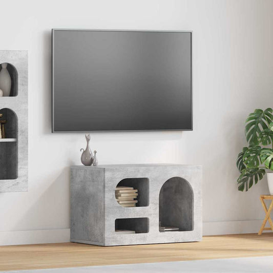 TV-kast Beton Grijs 60 x 35 x 40 cm Bewerkt hout is nu te koop bij PeponiXL, paradijselijk wonen!