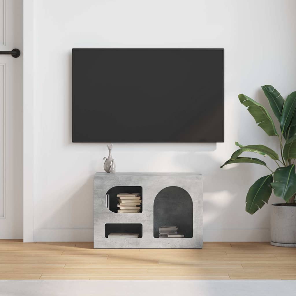 TV-kast Beton Grijs 60 x 35 x 40 cm Bewerkt hout is nu te koop bij PeponiXL, paradijselijk wonen!