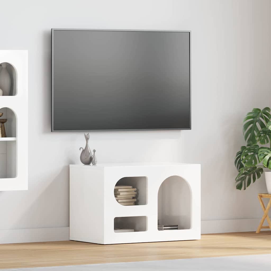 TV-kast Hoogglans wit 60 x 35 x 40 cm Bewerkt hout is nu te koop bij PeponiXL, paradijselijk wonen!