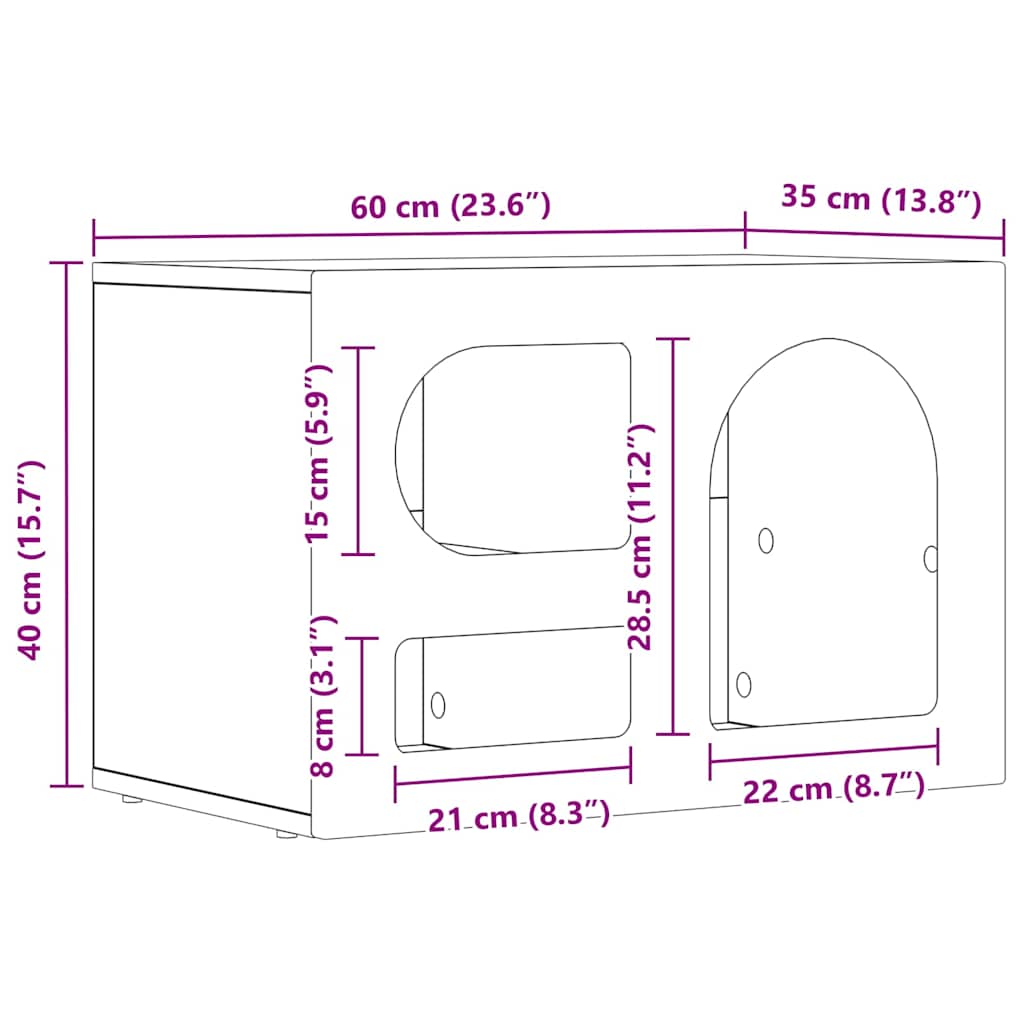 TV-kast Gerookt eiken 60 x 35 x 40 cm Bewerkt hout is nu te koop bij PeponiXL, paradijselijk wonen!