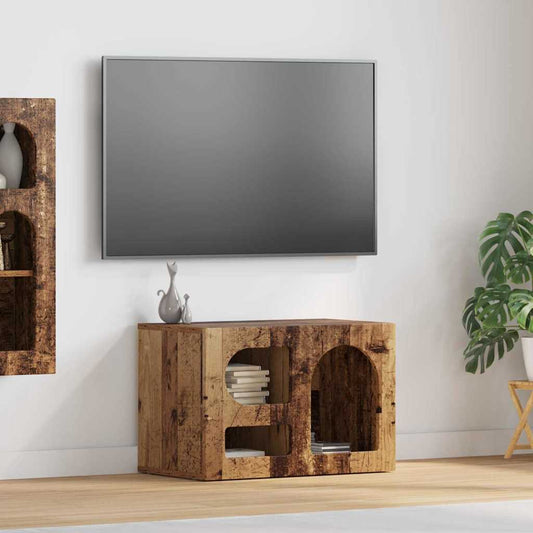 TV-kast Oudhout 60 x 35 x 40 cm Bewerkt hout is nu te koop bij PeponiXL, paradijselijk wonen!