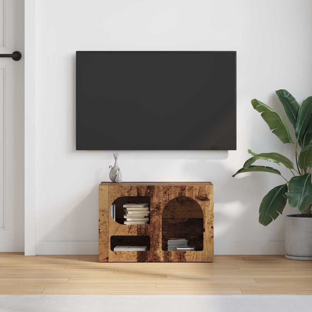 TV-kast Oudhout 60 x 35 x 40 cm Bewerkt hout is nu te koop bij PeponiXL, paradijselijk wonen!