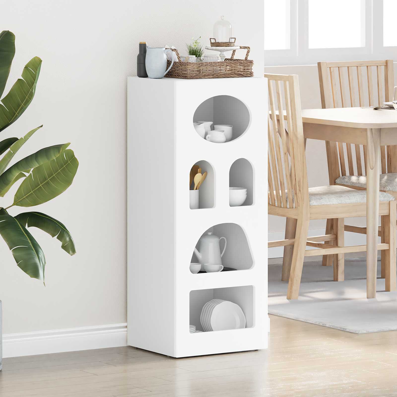 Dressoir Wit 40 x 35 x 100,5 cm Bewerkt hout is nu te koop bij PeponiXL, paradijselijk wonen!