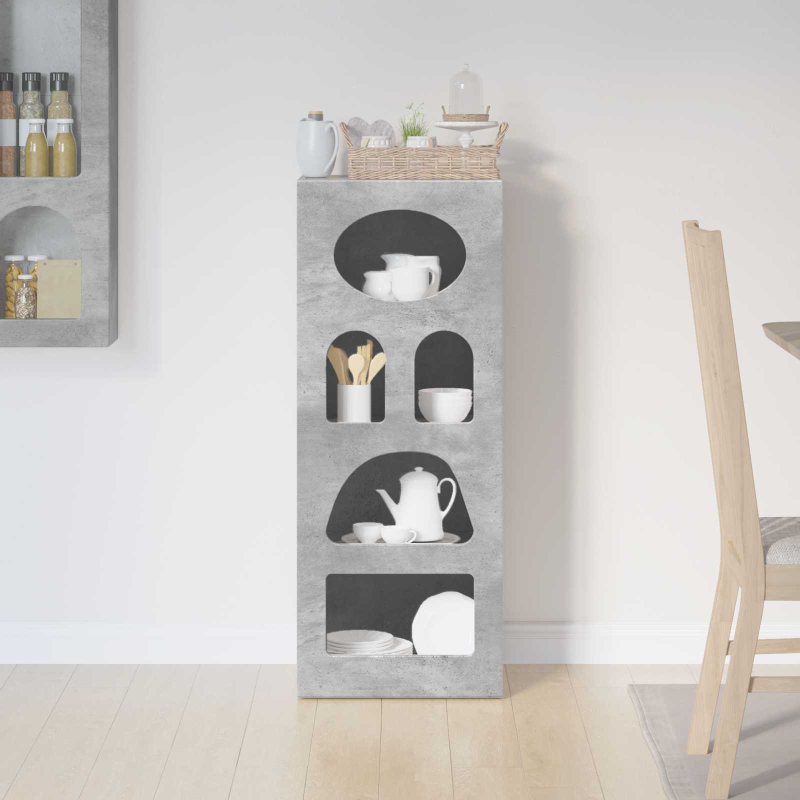 Dressoir Beton Grijs 40 x 35 x 100,5 cm Bewerkt hout is nu te koop bij PeponiXL, paradijselijk wonen!
