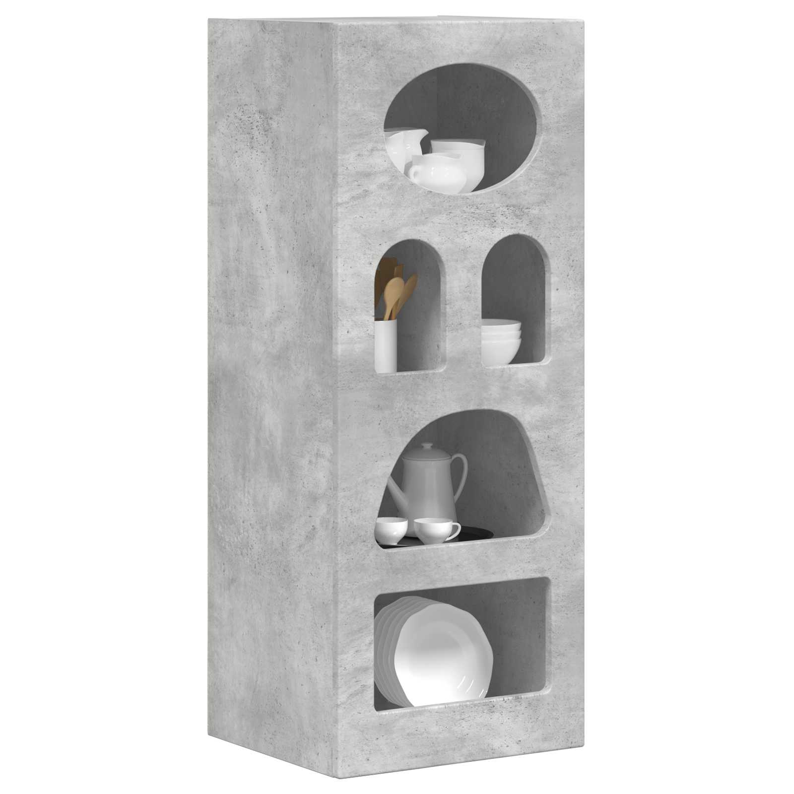 Dressoir Beton Grijs 40 x 35 x 100,5 cm Bewerkt hout is nu te koop bij PeponiXL, paradijselijk wonen!