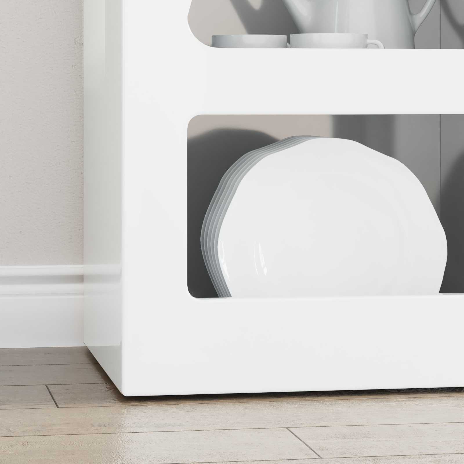 Dressoir Hoogglans wit 40 x 35 x 100,5 cm Bewerkt hout is nu te koop bij PeponiXL, paradijselijk wonen!