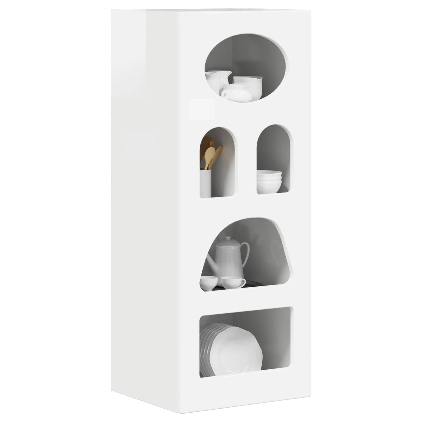 Dressoir Hoogglans wit 40 x 35 x 100,5 cm Bewerkt hout is nu te koop bij PeponiXL, paradijselijk wonen!