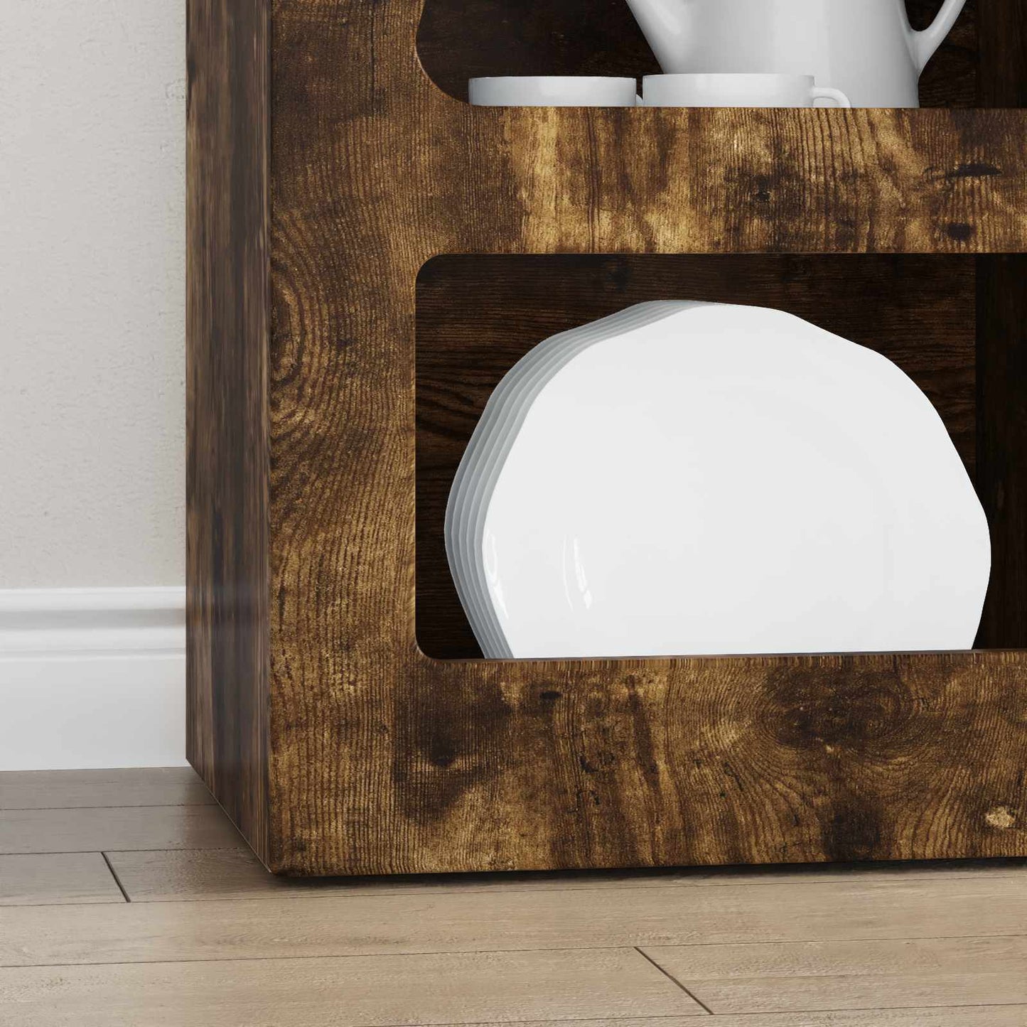 Dressoir Gerookt eiken 40 x 35 x 100,5 cm Bewerkt hout is nu te koop bij PeponiXL, paradijselijk wonen!