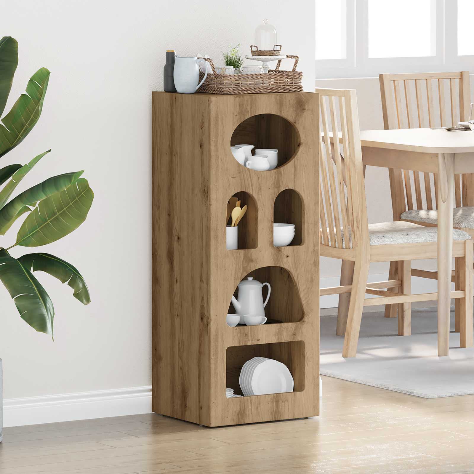 Dressoir Artisan Eiken 40 x 35 x 100,5 cm Bewerkt hout is nu te koop bij PeponiXL, paradijselijk wonen!