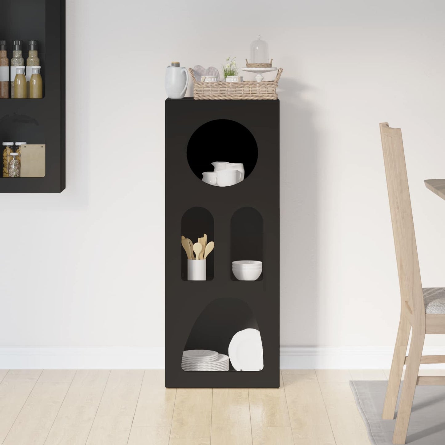 Dressoir Zwart 40 x 35 x 100,5 cm Bewerkt hout is nu te koop bij PeponiXL, paradijselijk wonen!