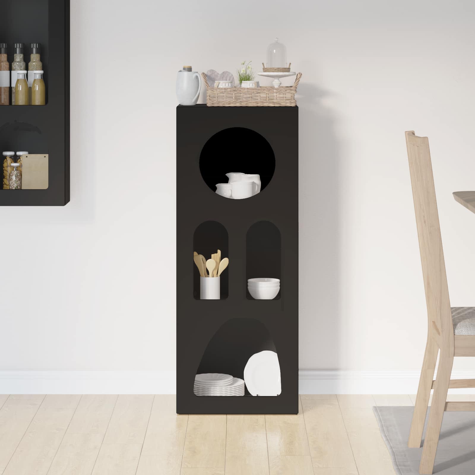 Dressoir Zwart 40 x 35 x 100,5 cm Bewerkt hout is nu te koop bij PeponiXL, paradijselijk wonen!