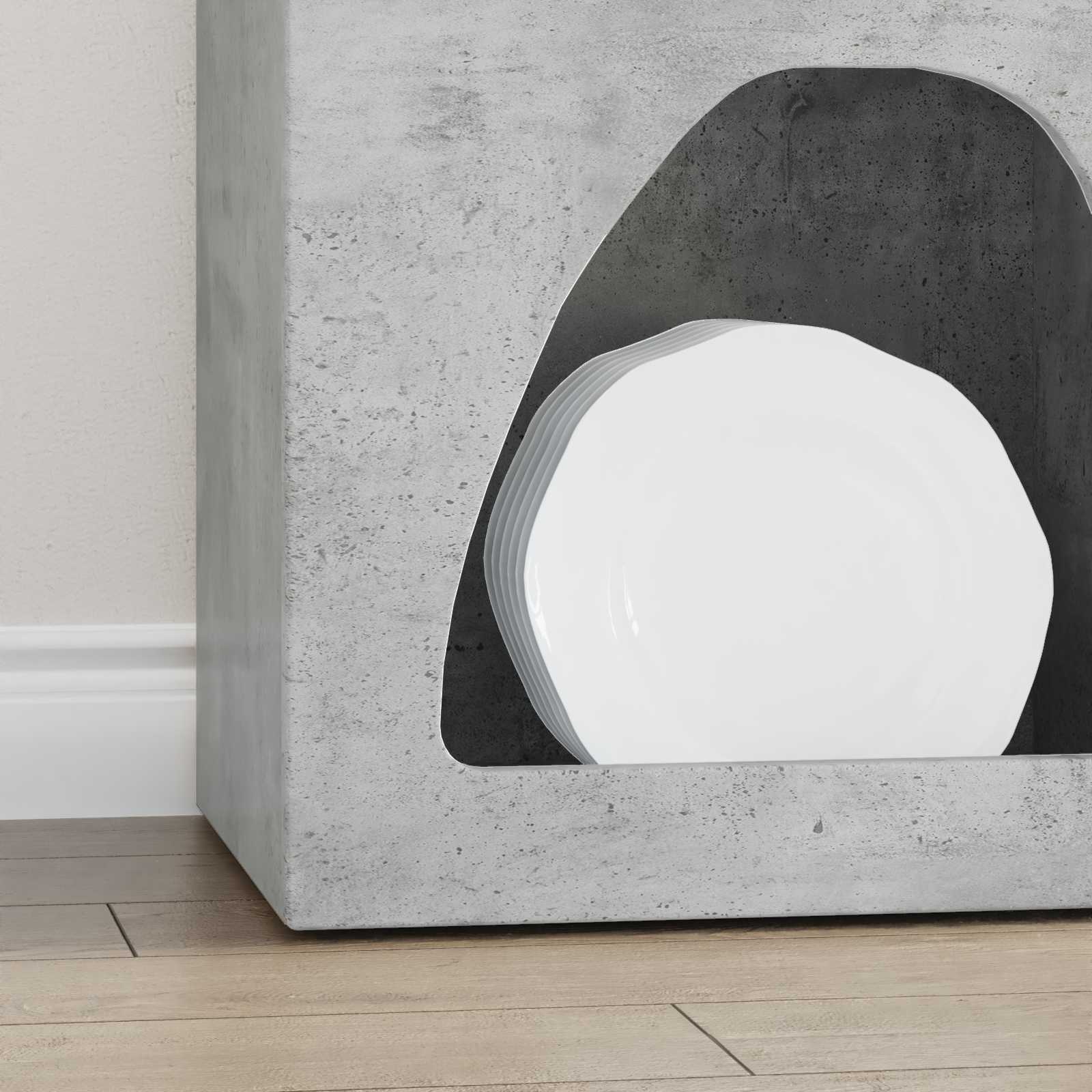 Dressoir Beton Grijs 40 x 35 x 100,5 cm Bewerkt hout is nu te koop bij PeponiXL, paradijselijk wonen!