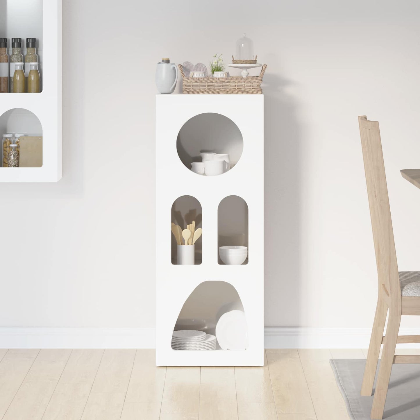 Dressoir Hoogglans wit 40 x 35 x 100,5 cm Bewerkt hout is nu te koop bij PeponiXL, paradijselijk wonen!