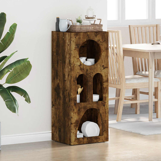 Dressoir Gerookt eiken 40 x 35 x 100,5 cm Bewerkt hout is nu te koop bij PeponiXL, paradijselijk wonen!
