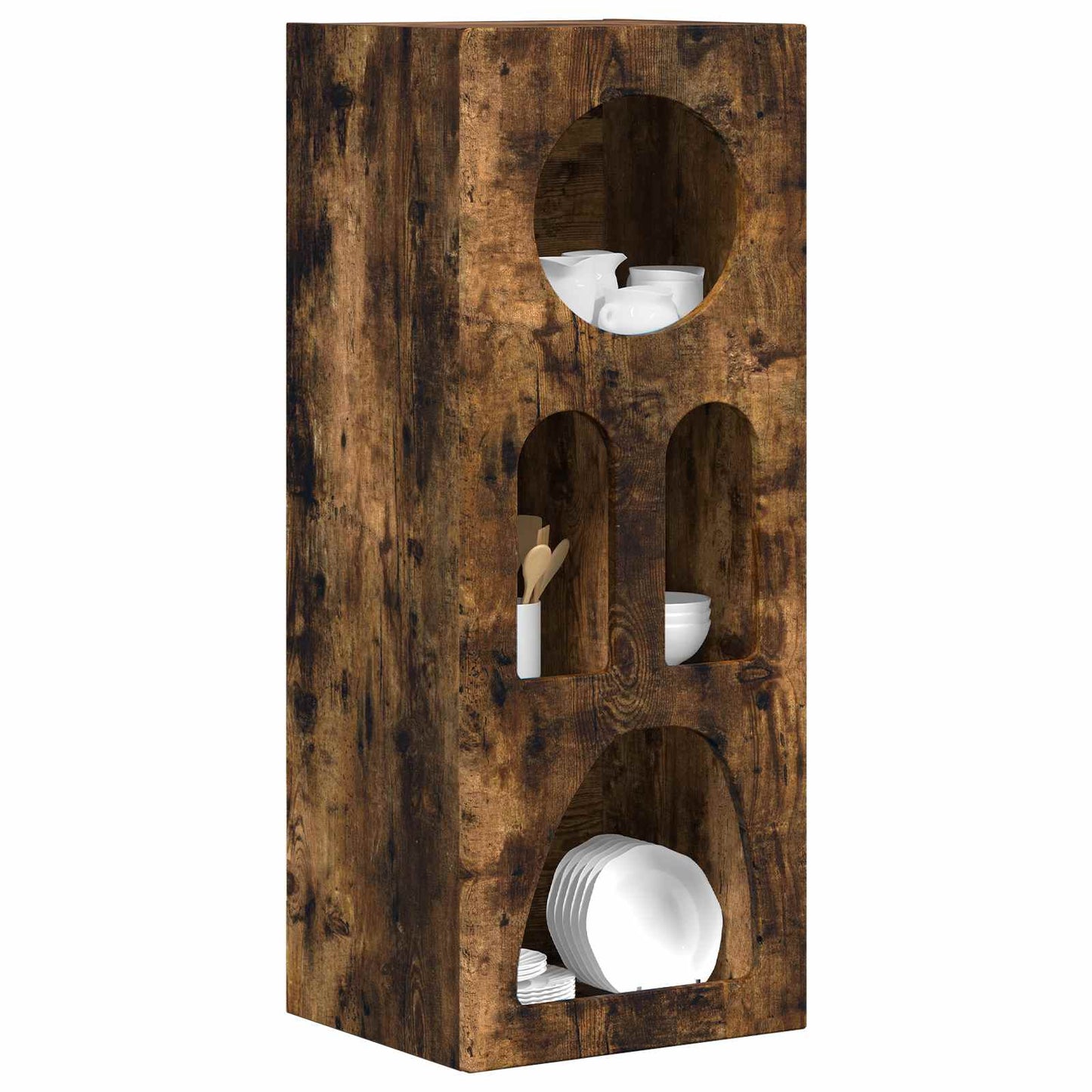 Dressoir Gerookt eiken 40 x 35 x 100,5 cm Bewerkt hout is nu te koop bij PeponiXL, paradijselijk wonen!
