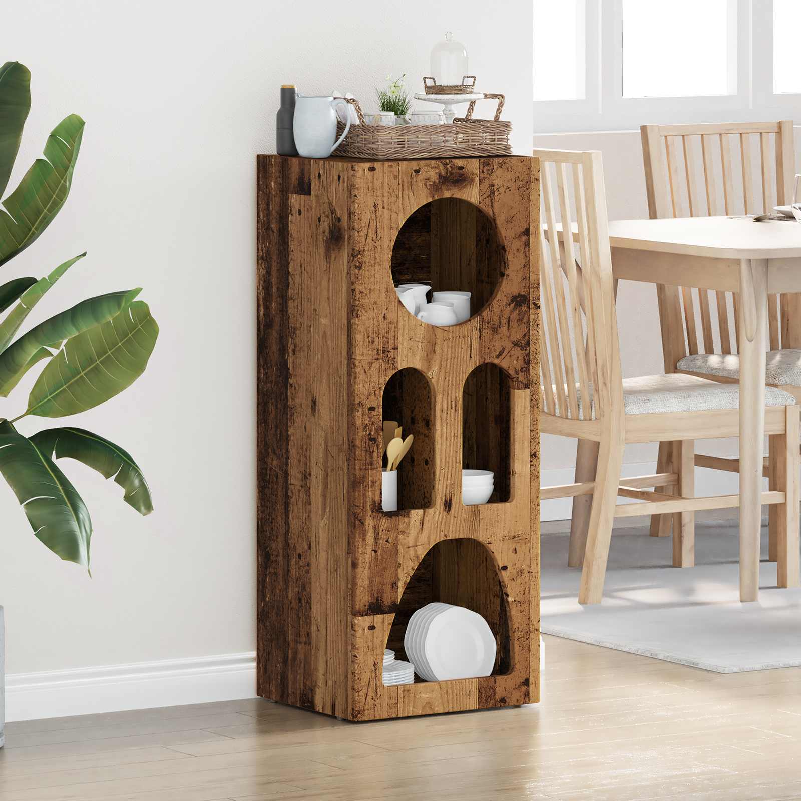 Dressoir Oudhout 40 x 35 x 100,5 cm Bewerkt hout is nu te koop bij PeponiXL, paradijselijk wonen!