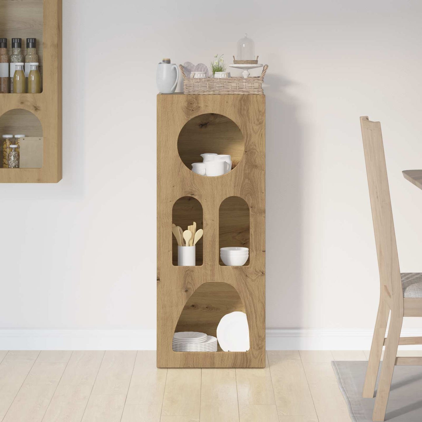 Dressoir Artisan Eiken 40 x 35 x 100,5 cm Bewerkt hout is nu te koop bij PeponiXL, paradijselijk wonen!
