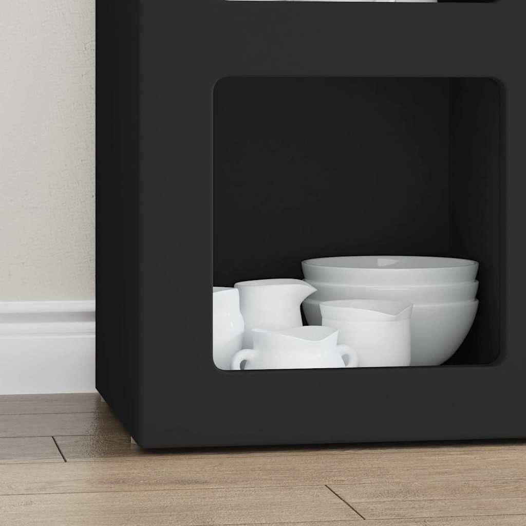 Dressoir Zwart 59 x 35 x 80.5 cm Bewerkt hout is nu te koop bij PeponiXL, paradijselijk wonen!