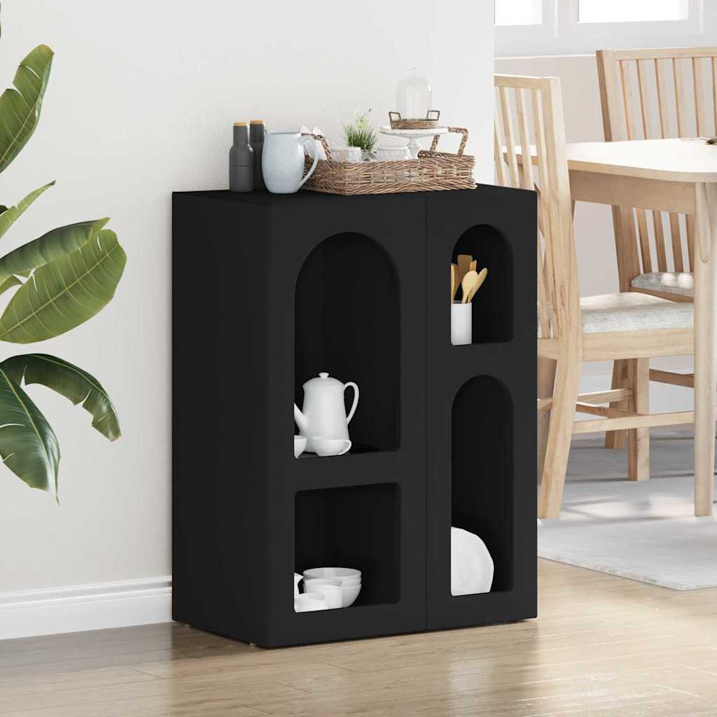 Dressoir Zwart 59 x 35 x 80.5 cm Bewerkt hout is nu te koop bij PeponiXL, paradijselijk wonen!