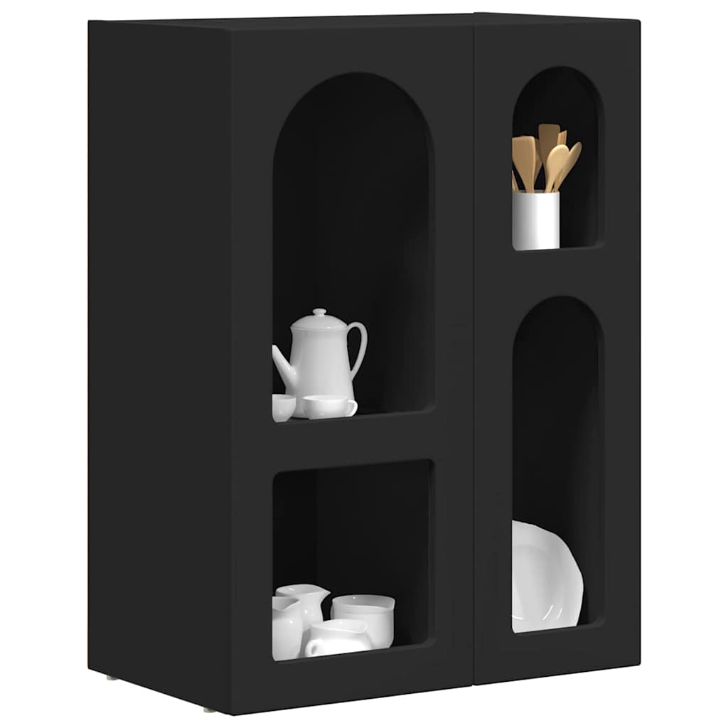 Dressoir Zwart 59 x 35 x 80.5 cm Bewerkt hout is nu te koop bij PeponiXL, paradijselijk wonen!